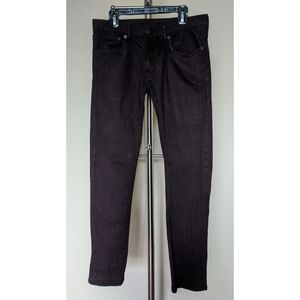 Mens Boys 28" Burgundy Stripe Skinny Jeans Pants